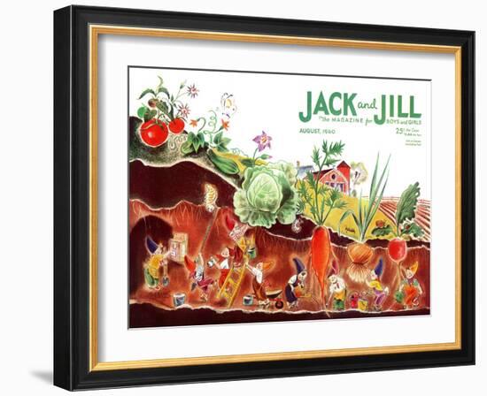 Gnome's at Work - Jack and Jill, August 1940-Frank Dobias-Framed Giclee Print