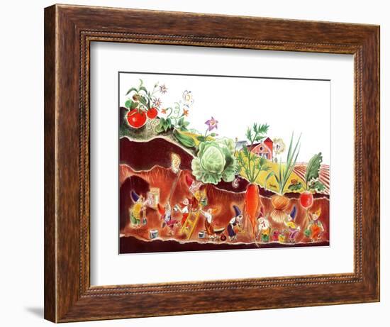 Gnome's at Work - Jack and Jill, August 1940-Frank Dobias-Framed Giclee Print