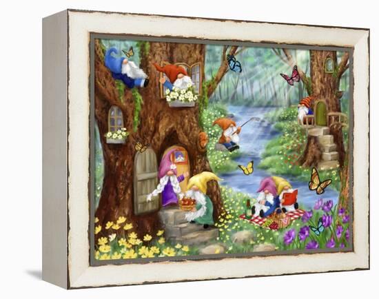 Gnome's life in Forest-MAKIKO-Framed Premier Image Canvas