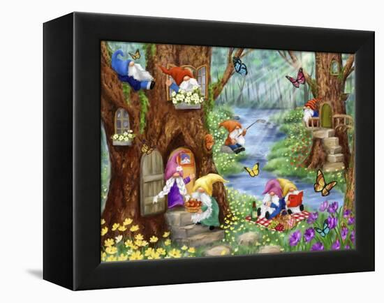 Gnome's life in Forest-MAKIKO-Framed Premier Image Canvas