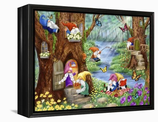 Gnome's life in Forest-MAKIKO-Framed Premier Image Canvas