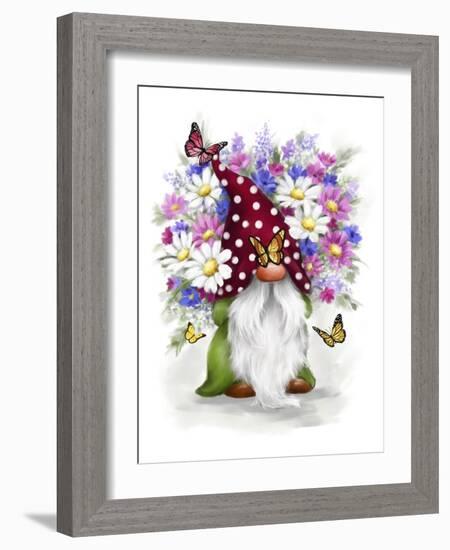 Gnome with Flowers-MAKIKO-Framed Giclee Print