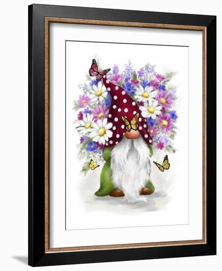 Gnome with Flowers-MAKIKO-Framed Giclee Print