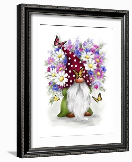 Gnome with Flowers-MAKIKO-Framed Giclee Print