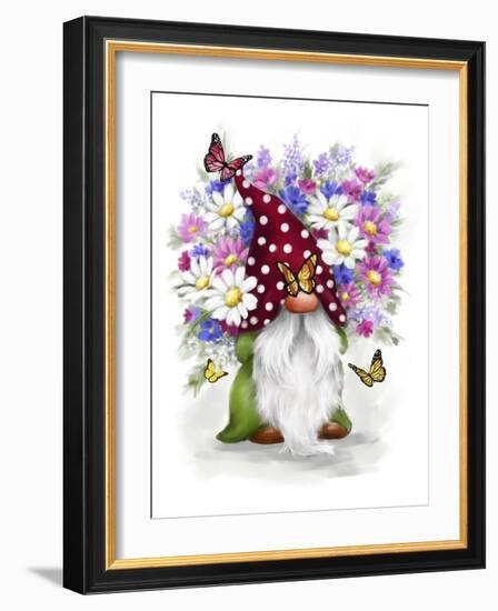 Gnome with Flowers-MAKIKO-Framed Giclee Print