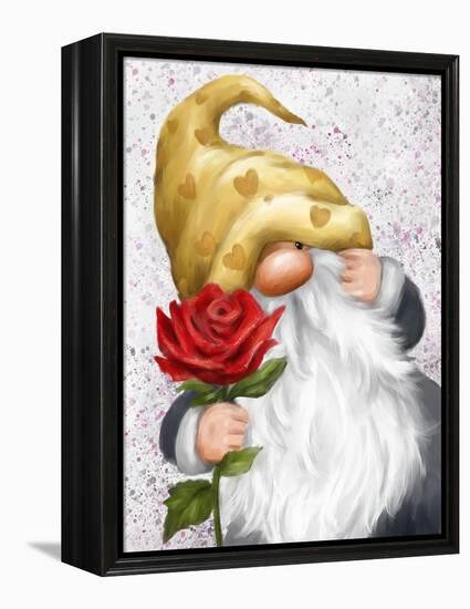 Gnome with Red Rose-MAKIKO-Framed Premier Image Canvas