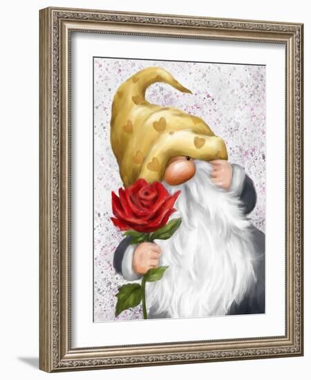 Gnome with Red Rose-MAKIKO-Framed Giclee Print