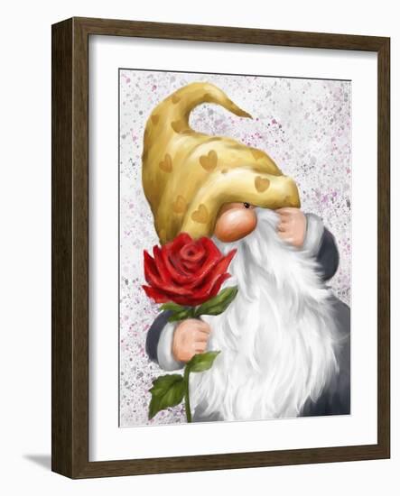 Gnome with Red Rose-MAKIKO-Framed Giclee Print
