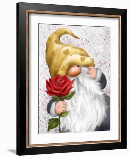 Gnome with Red Rose-MAKIKO-Framed Giclee Print