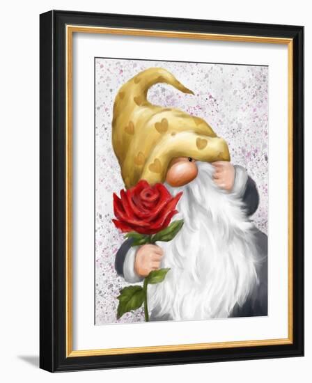 Gnome with Red Rose-MAKIKO-Framed Giclee Print