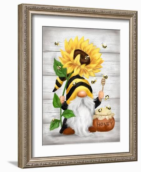 Gnome with Sunflower-MAKIKO-Framed Giclee Print