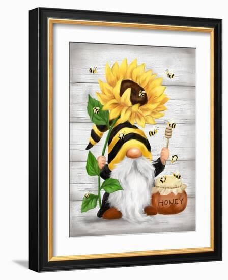 Gnome with Sunflower-MAKIKO-Framed Giclee Print