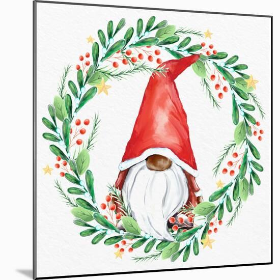 Gnome Wreath 1 v2-Kim Allen-Mounted Art Print