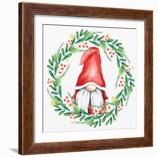 Gnome Wreath 3-Kim Allen-Framed Art Print