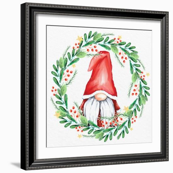 Gnome Wreath 3-Kim Allen-Framed Art Print