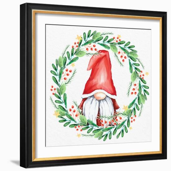 Gnome Wreath 3-Kim Allen-Framed Art Print