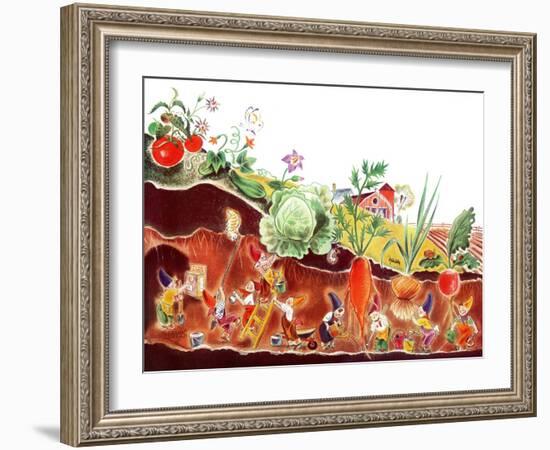 Gnomes at Work - Jack & Jill-Frank Dobias-Framed Giclee Print