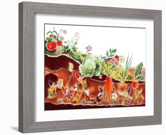 Gnomes at Work - Jack & Jill-Frank Dobias-Framed Giclee Print