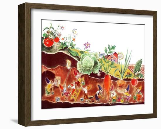 Gnomes at Work - Jack & Jill-Frank Dobias-Framed Giclee Print