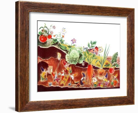 Gnomes at Work - Jack & Jill-Frank Dobias-Framed Giclee Print