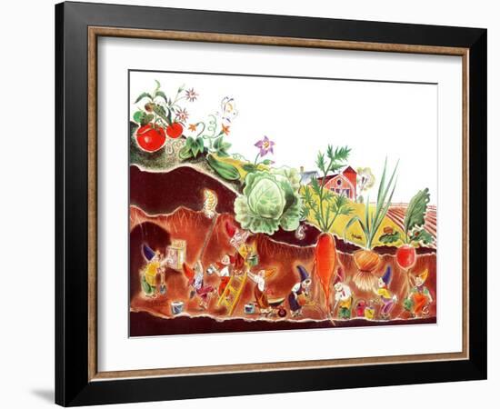 Gnomes at Work - Jack & Jill-Frank Dobias-Framed Giclee Print