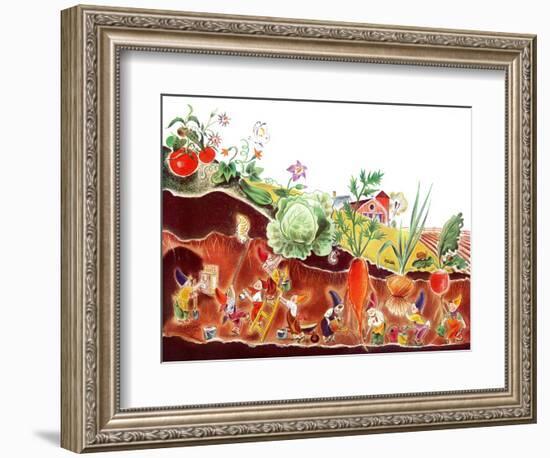 Gnomes at Work - Jack & Jill-Frank Dobias-Framed Giclee Print