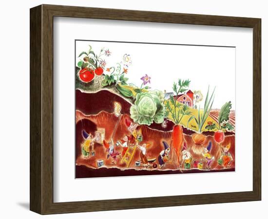 Gnomes at Work - Jack & Jill-Frank Dobias-Framed Giclee Print