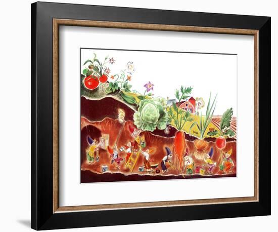 Gnomes at Work - Jack & Jill-Frank Dobias-Framed Giclee Print