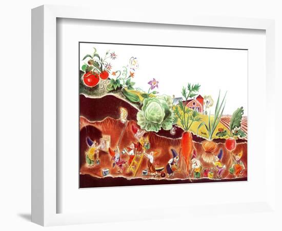 Gnomes at Work - Jack & Jill-Frank Dobias-Framed Giclee Print