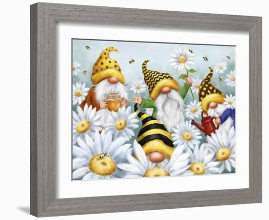 Gnomes in Daisy's Field-MAKIKO-Framed Giclee Print