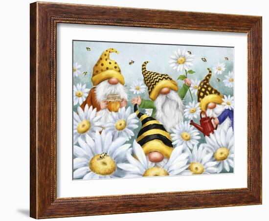 Gnomes in Daisy's Field-MAKIKO-Framed Giclee Print