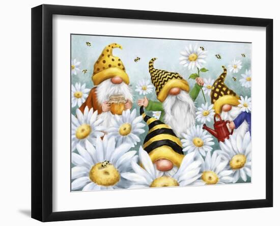 Gnomes in Daisy's Field-MAKIKO-Framed Giclee Print