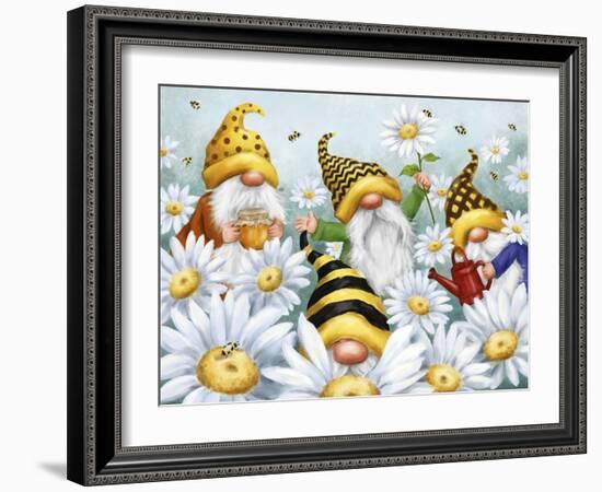 Gnomes in Daisy's Field-MAKIKO-Framed Giclee Print