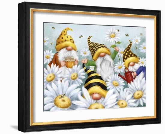 Gnomes in Daisy's Field-MAKIKO-Framed Giclee Print