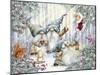 Gnomes in Snowy Forest-MAKIKO-Mounted Giclee Print