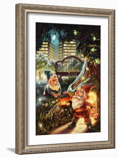 Gnomes in the City-Lantern Press-Framed Art Print
