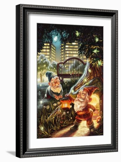 Gnomes in the City-Lantern Press-Framed Art Print