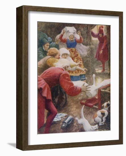 " 'Go Catch the Goose! and Wring Her Neck!' She Cried"-Arthur C. Michael-Framed Giclee Print