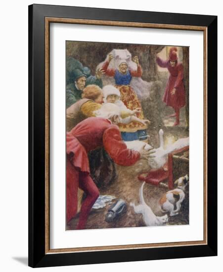 " 'Go Catch the Goose! and Wring Her Neck!' She Cried"-Arthur C. Michael-Framed Giclee Print