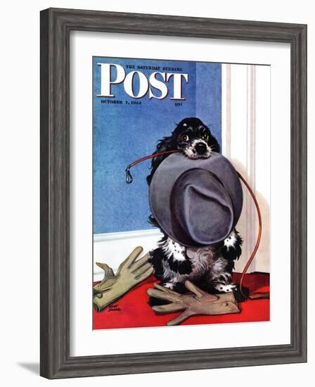 "Go for A Walk?," Saturday Evening Post Cover, October 7, 1944-Albert Staehle-Framed Premium Giclee Print