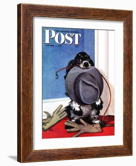 "Go for A Walk?," Saturday Evening Post Cover, October 7, 1944-Albert Staehle-Framed Premium Giclee Print