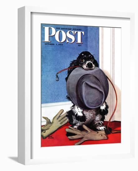 "Go for A Walk?," Saturday Evening Post Cover, October 7, 1944-Albert Staehle-Framed Premium Giclee Print