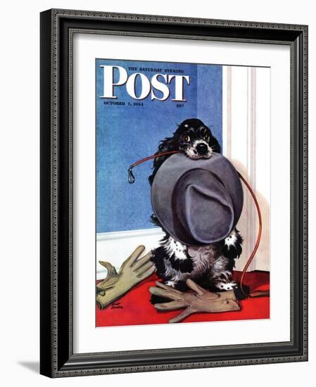 "Go for A Walk?," Saturday Evening Post Cover, October 7, 1944-Albert Staehle-Framed Premium Giclee Print