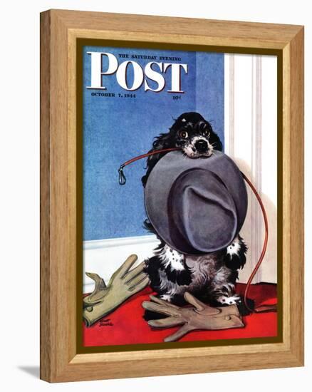 "Go for A Walk?," Saturday Evening Post Cover, October 7, 1944-Albert Staehle-Framed Premier Image Canvas