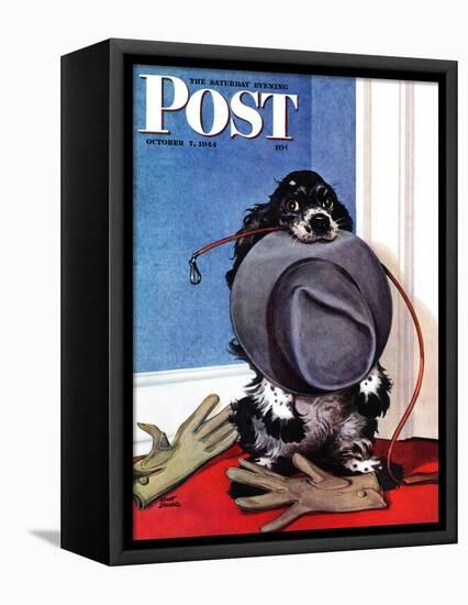 "Go for A Walk?," Saturday Evening Post Cover, October 7, 1944-Albert Staehle-Framed Premier Image Canvas