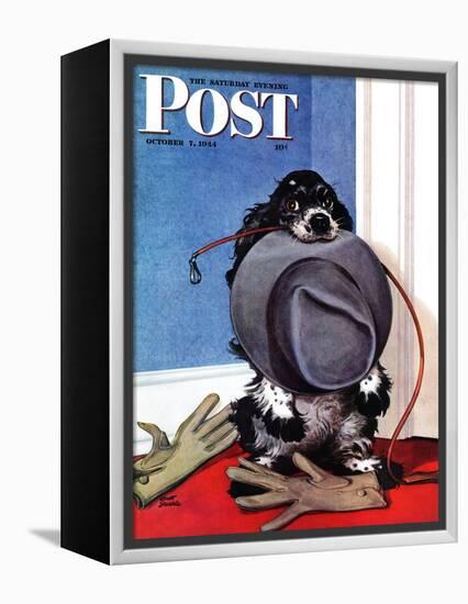 "Go for A Walk?," Saturday Evening Post Cover, October 7, 1944-Albert Staehle-Framed Premier Image Canvas