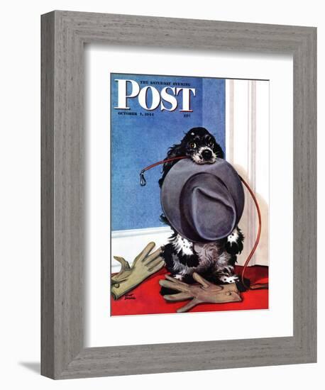 "Go for A Walk?," Saturday Evening Post Cover, October 7, 1944-Albert Staehle-Framed Giclee Print