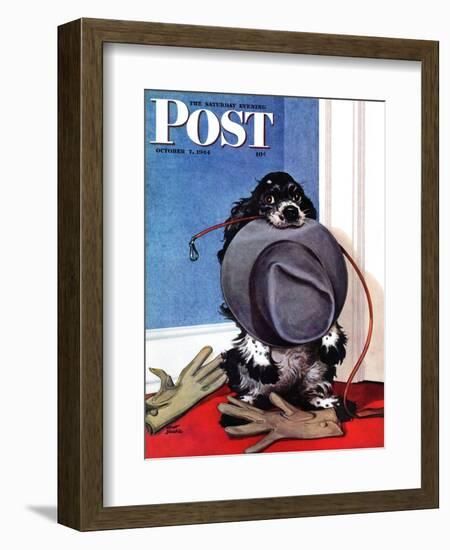 "Go for A Walk?," Saturday Evening Post Cover, October 7, 1944-Albert Staehle-Framed Giclee Print