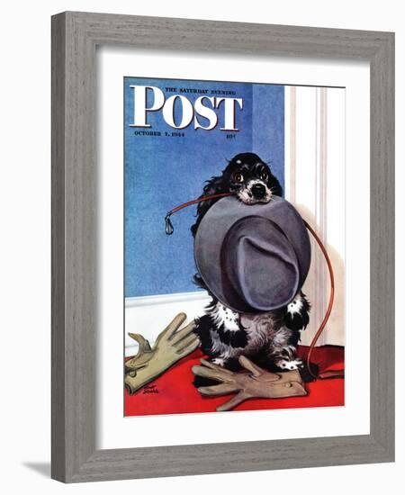 "Go for A Walk?," Saturday Evening Post Cover, October 7, 1944-Albert Staehle-Framed Giclee Print