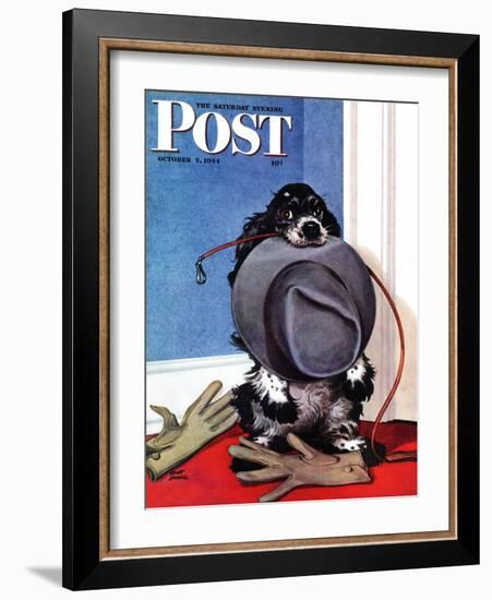 "Go for A Walk?," Saturday Evening Post Cover, October 7, 1944-Albert Staehle-Framed Giclee Print